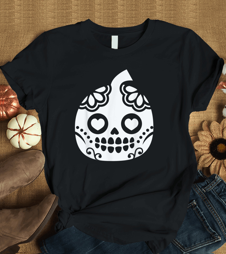 Sugar Skull Pumpkin Ghost Day of the Dead T-Shirt