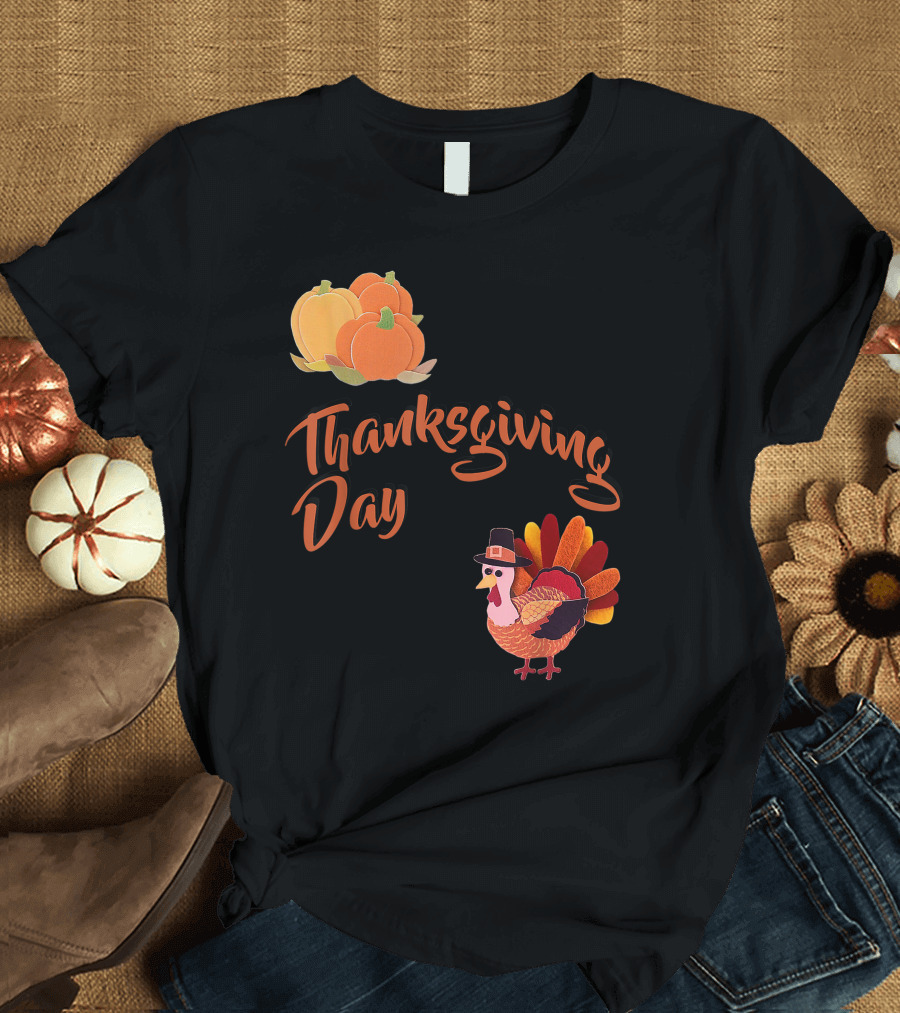 Thanksgiving Day Pumpkin Turkey Feast T-Shirt