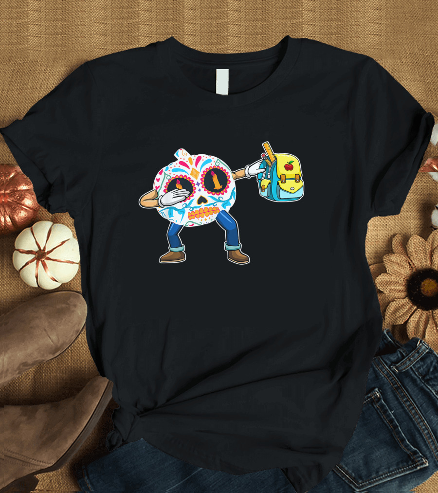 Dia De Los Muertos Dabbing Pumpkin Backpack 100Th Day Of School T-Shirt