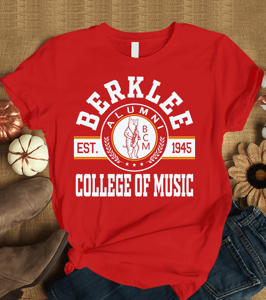 Berklee College of Music Alumni Est. 1945 BCM Cat T-Shirt