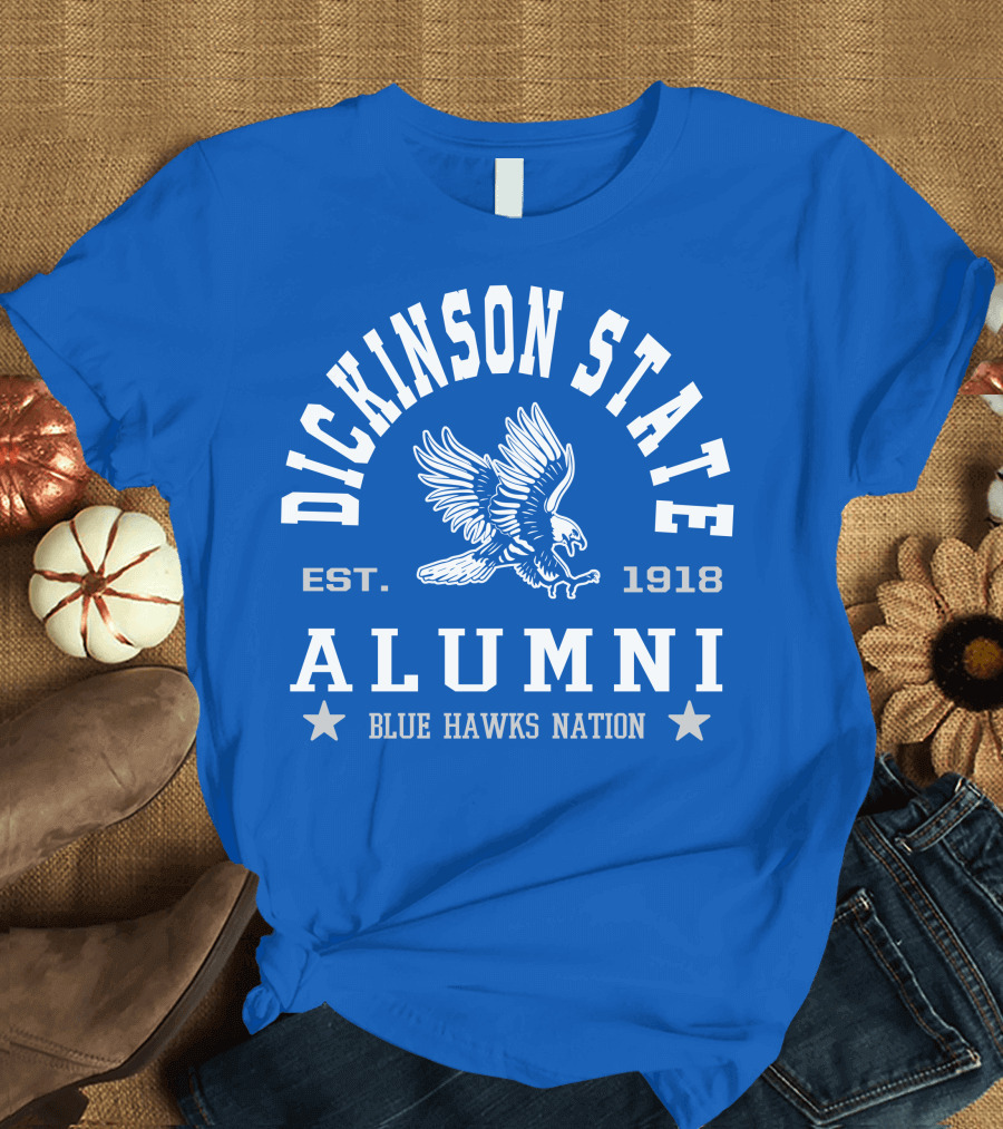 Dickinson State Alumni Blue Hawks Nation Est. 1918 T-Shirt