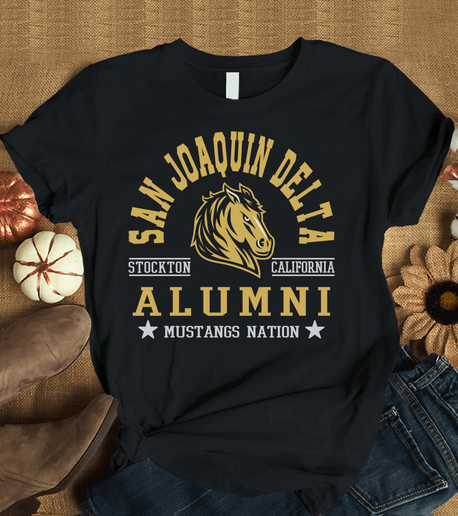 San Joaquin Delta Alumni Stockton California Mustangs Nation T-Shirt