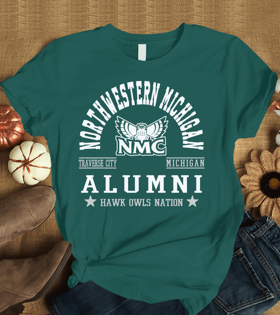 Northwestern Michigan NMC Traverse City Alumni Hawk Owls Nation T-Shirt