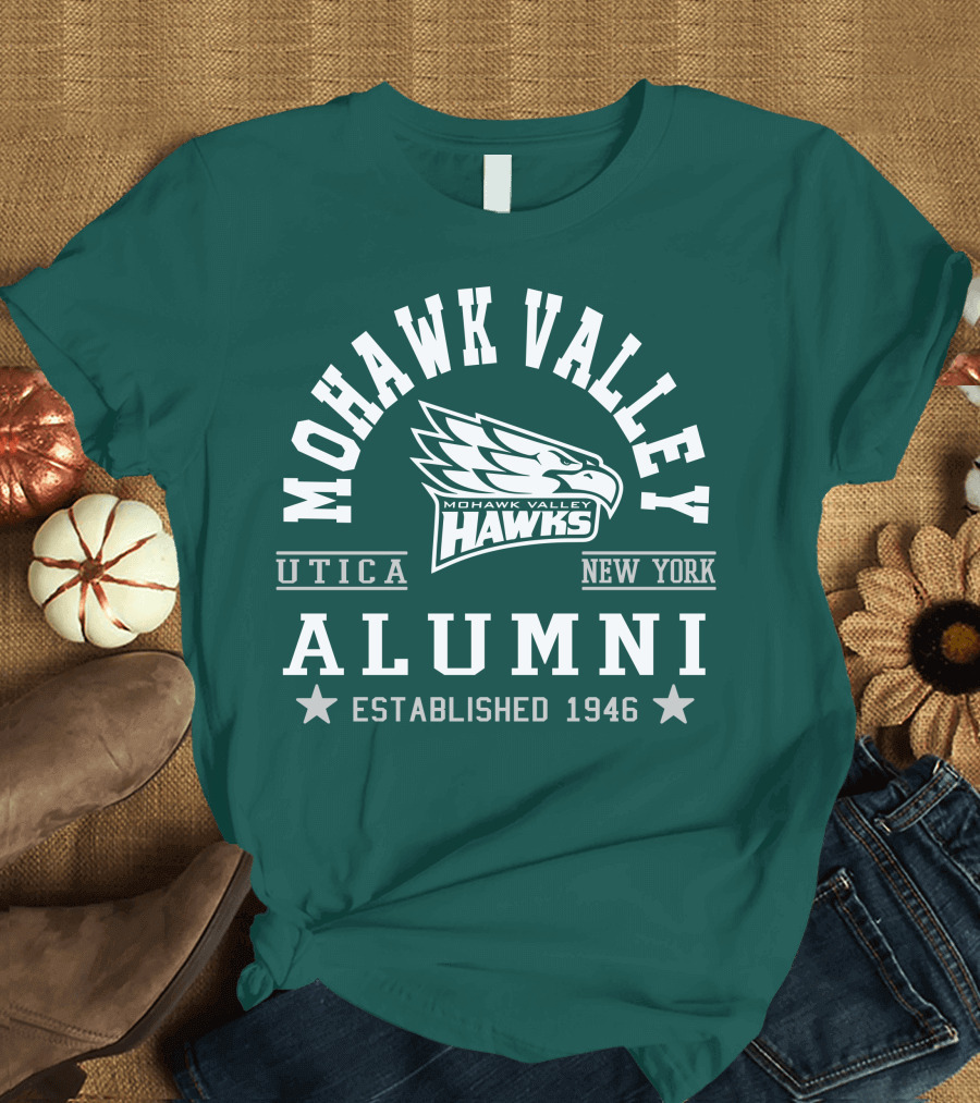Mohawk Valley Hawks Alumni Utica New York Established 1946 T-Shirt