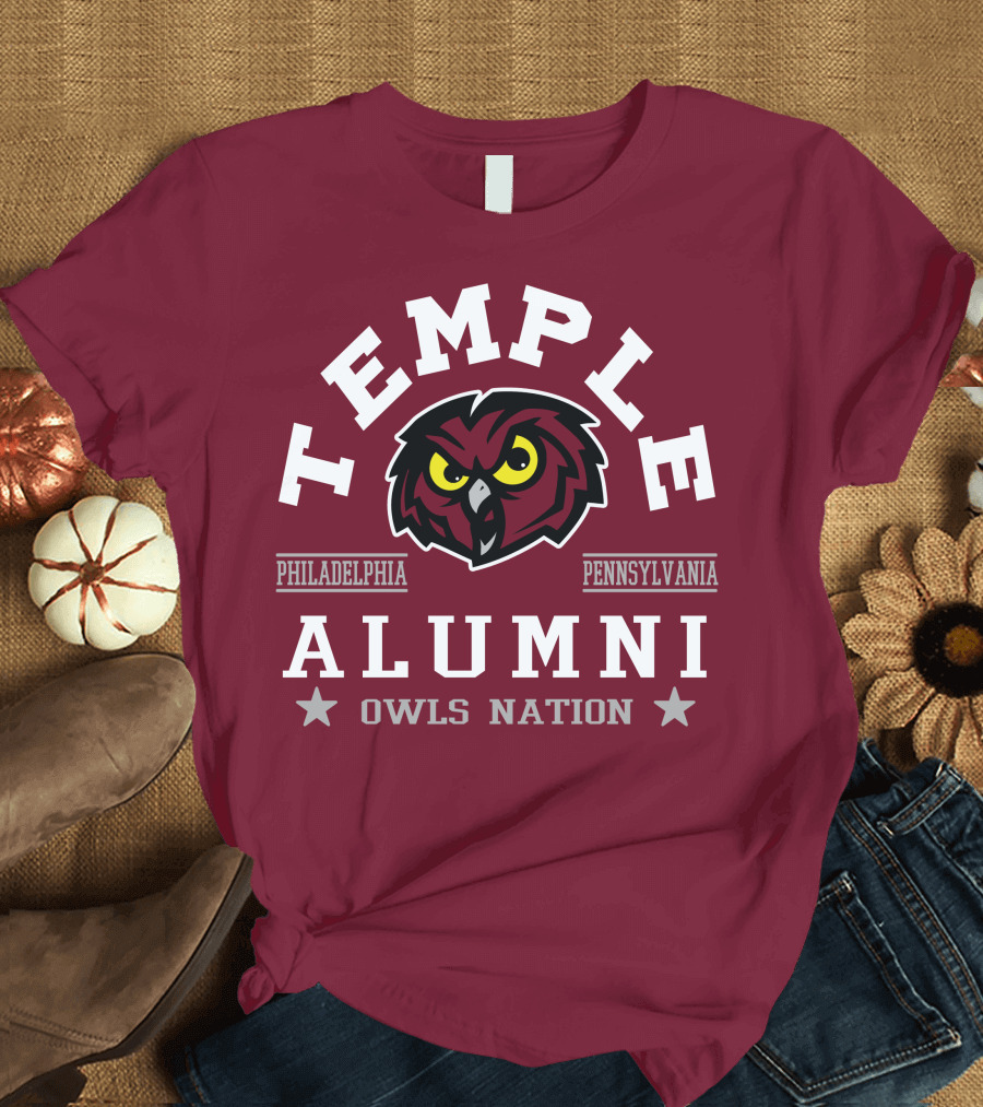 Temple Alumni Owls Nation Philadelphia Pennsylvania T-Shirt