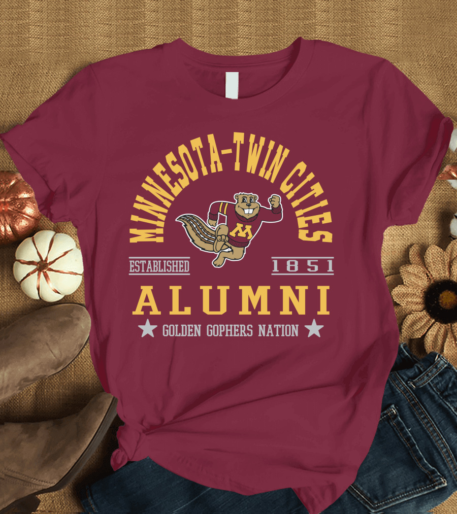 Minnesota-Twin Cities Alumni Established 1851 Golden Gophers Nation T-Shirt