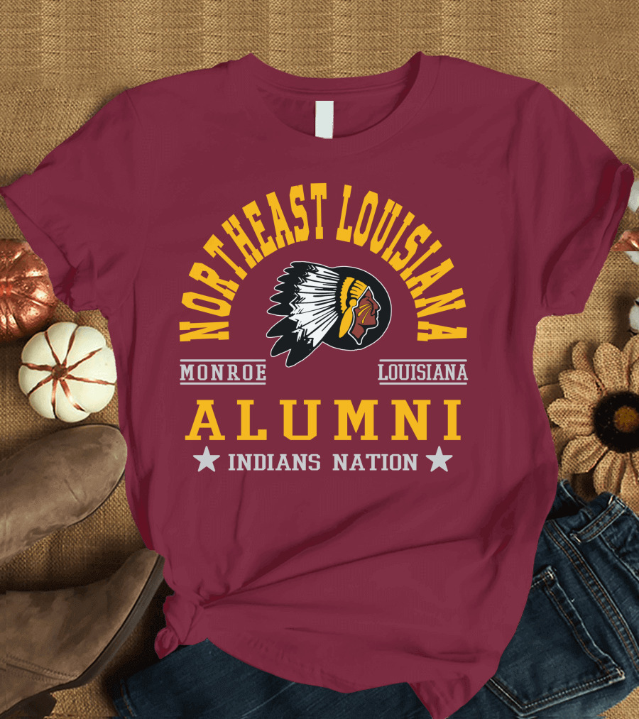 Northeast Louisiana Monroe Louisiana Alumni Indians Nation T-Shirt