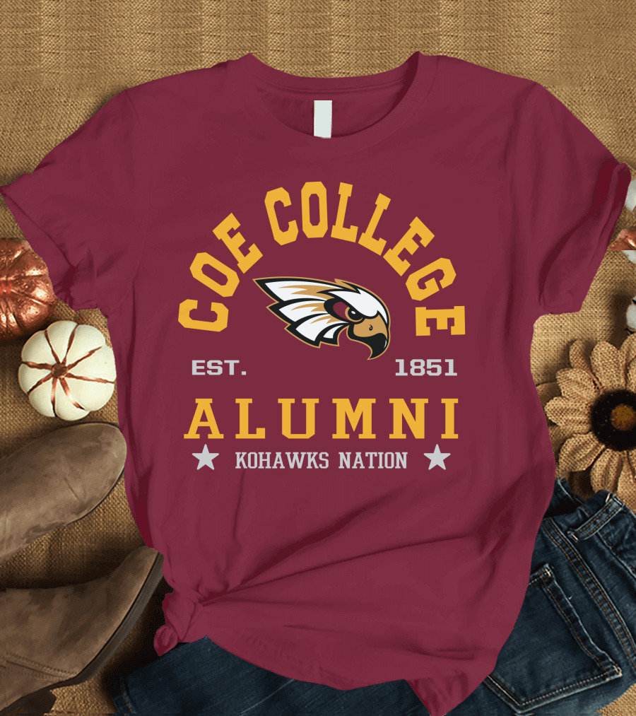 Coe College Est. 1851 Alumni Kohawks Nation T-Shirt