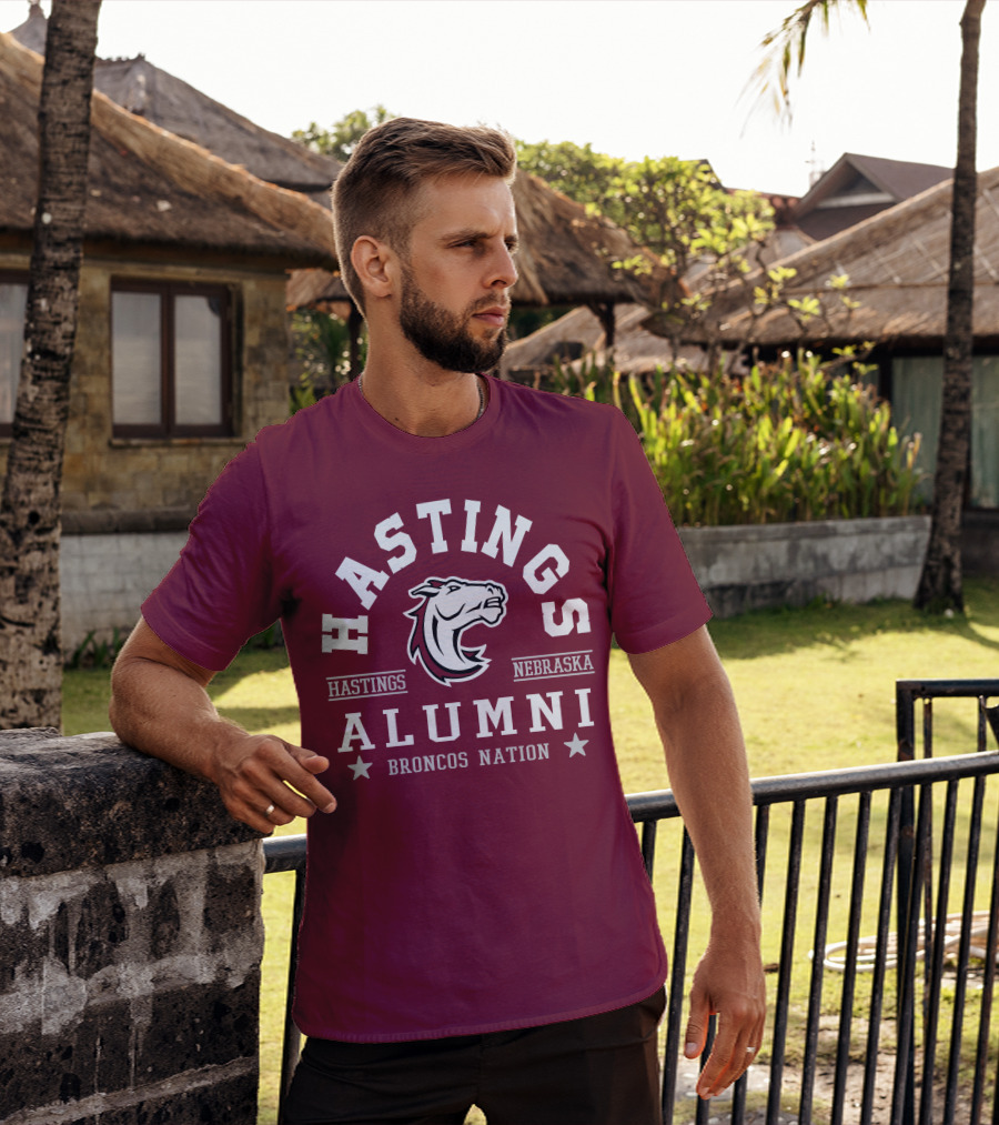 Hastings Nebraska Alumni Broncos Nation Hastings College T-Shirt