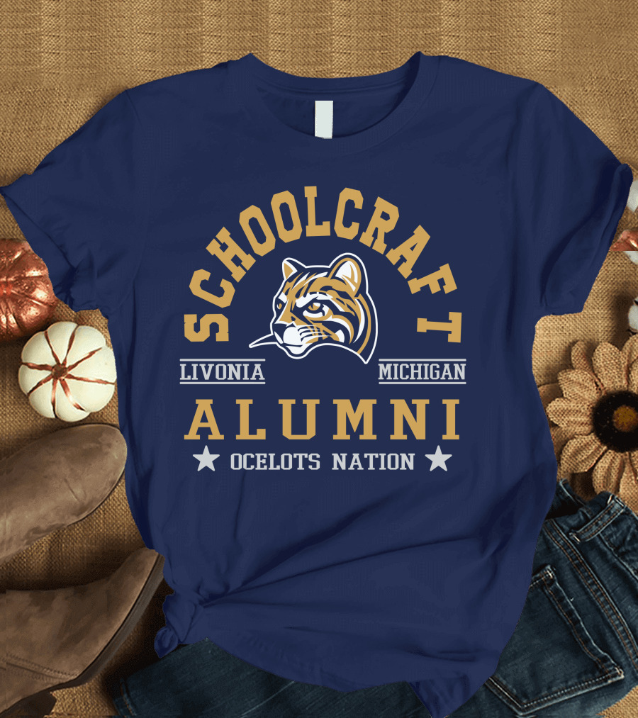 Schoolcraft College Alumni Ocelots Nation Livonia Michigan T-Shirt