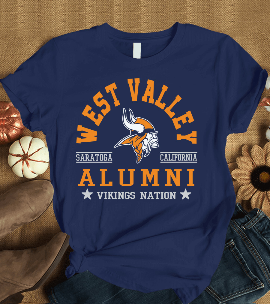 West Valley Alumni Saratoga California Vikings Nation T-Shirt