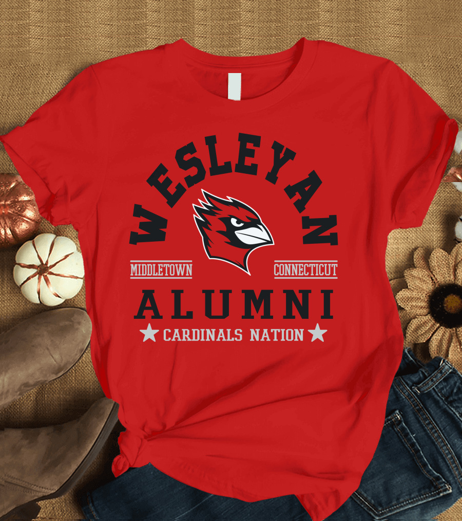 Wesleyan Alumni Middletown Connecticut Cardinals Nation T-Shirt