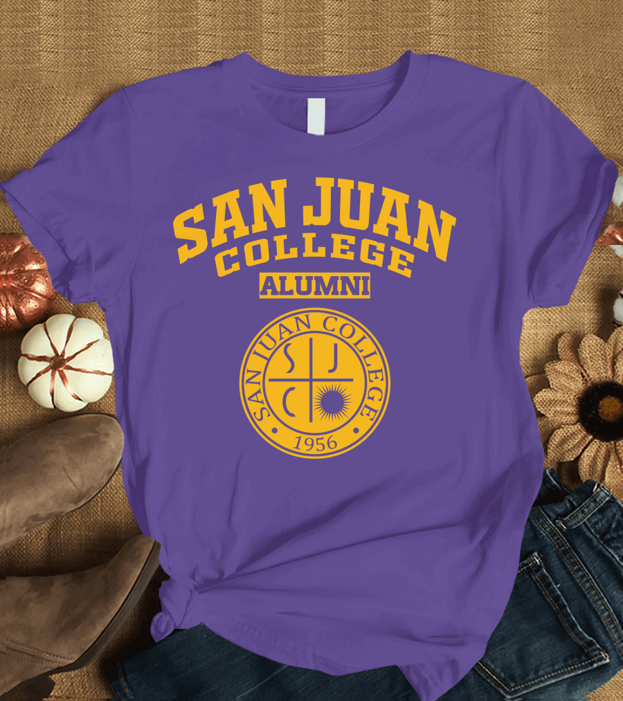San Juan College Alumni 1956 SJC Emblem Purple Gold T-Shirt