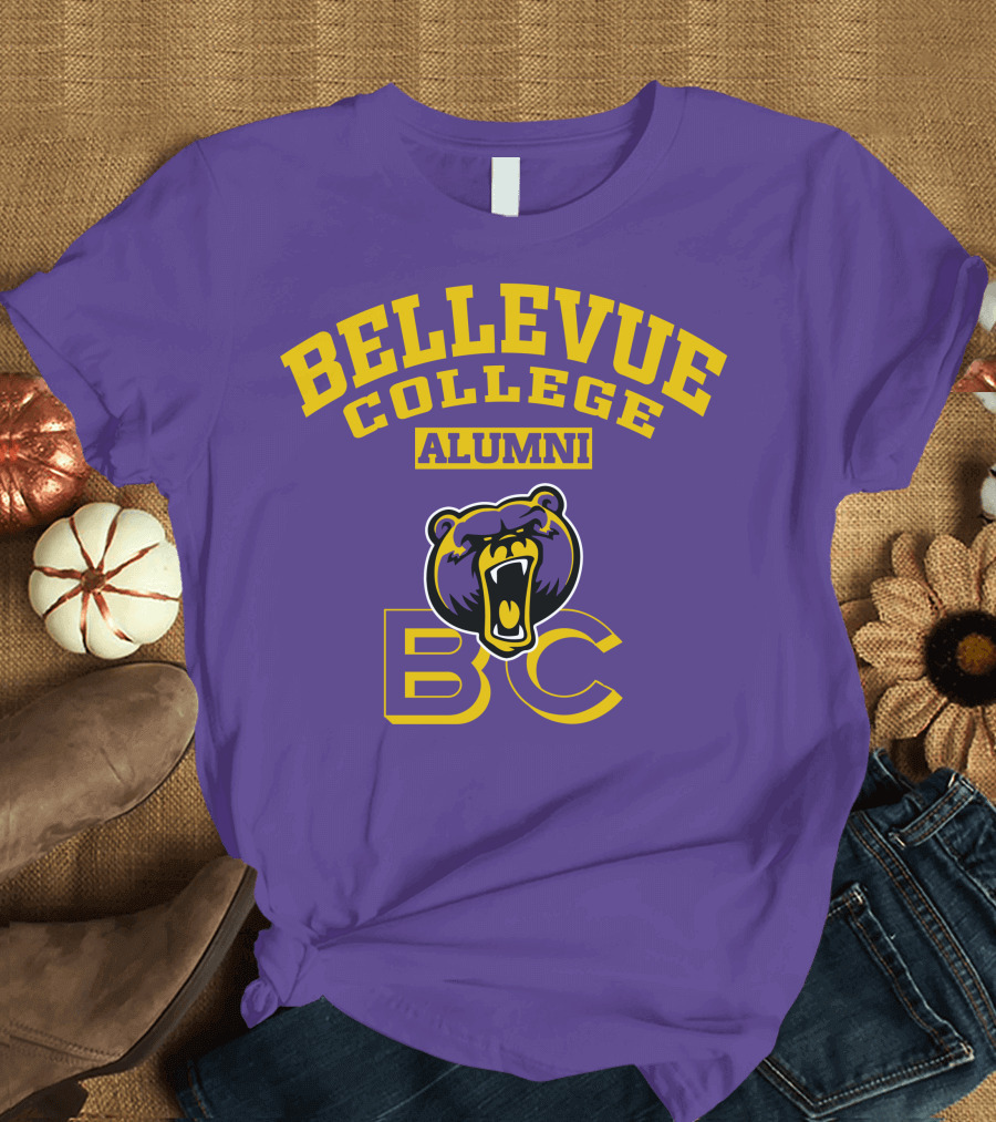 Bellevue College Alumni BC Bear Logo Purple T-Shirt