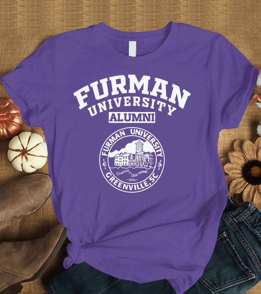 Furman University Alumni Greenville SC Christo Et Doctrinae 1826 T-Shirt