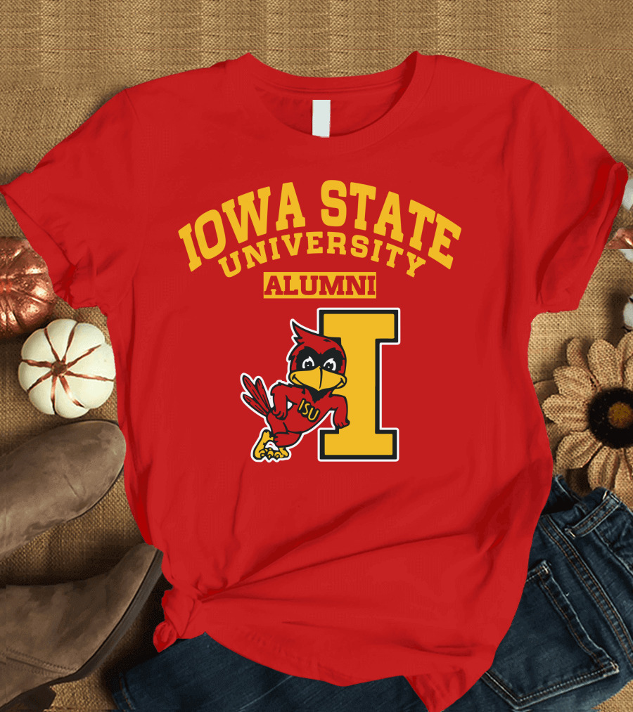 Iowa State University Alumni ISU Cardinal Mascot Block I T-Shirt