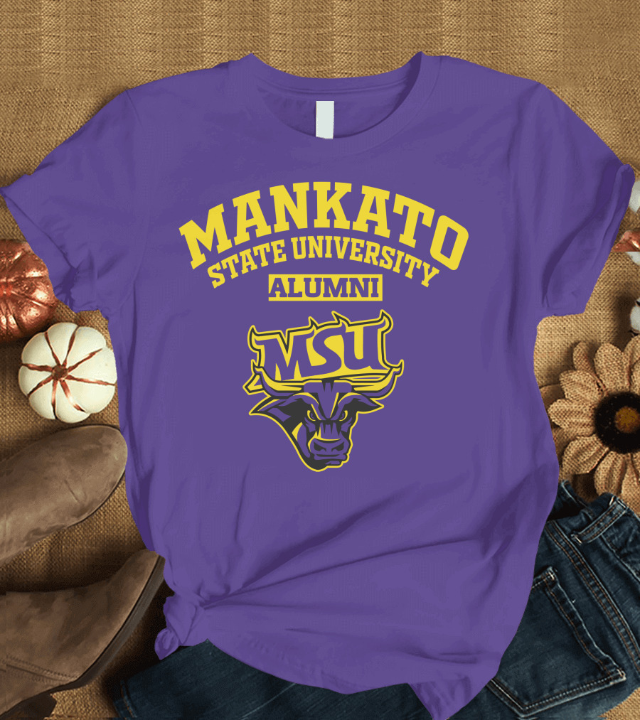 Mankato State University Alumni MSU Logo Purple Bull T-Shirt