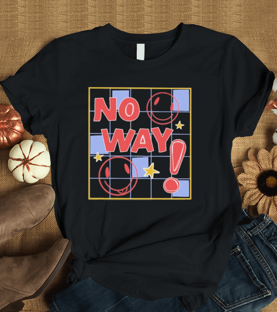 No Way Smile Faces Stars Pattern Nephyrus T-Shirt
