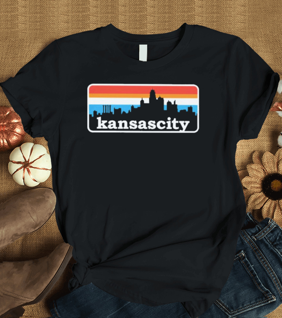 Kansas City Skyline Retro Colors T-Shirt
