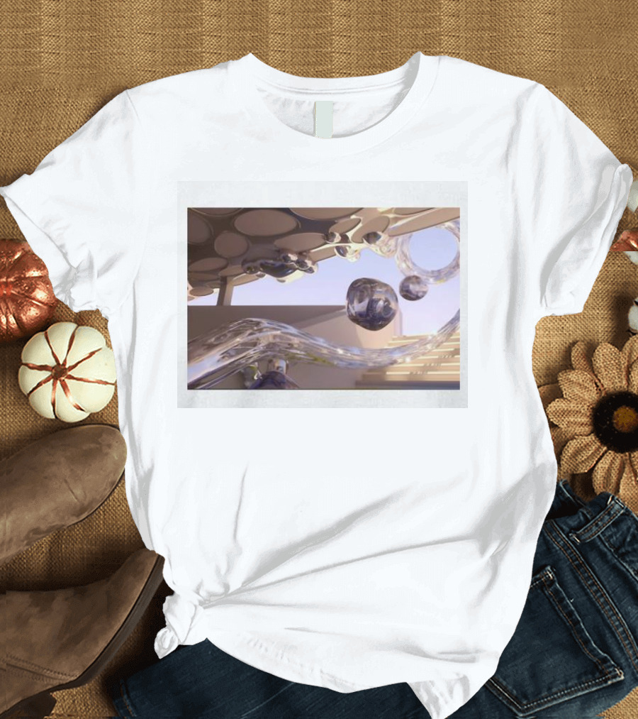 Vagabond Shoemakers Micky Ho Boxy Abstract Architecture Fluid Spheres T-Shirt