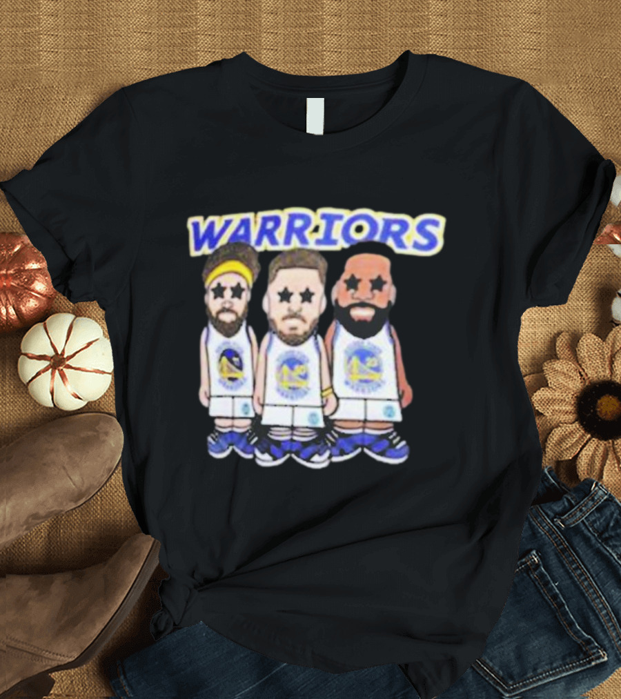 Warriors Steph Curry Klay Thompson Draymond Cartoon T-Shirt