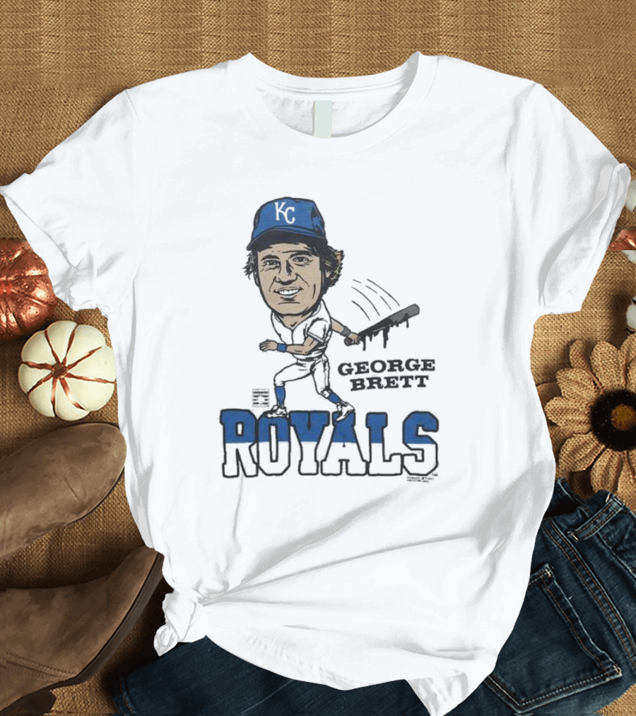 Royals George Brett KC Vintage Caricature T-Shirt