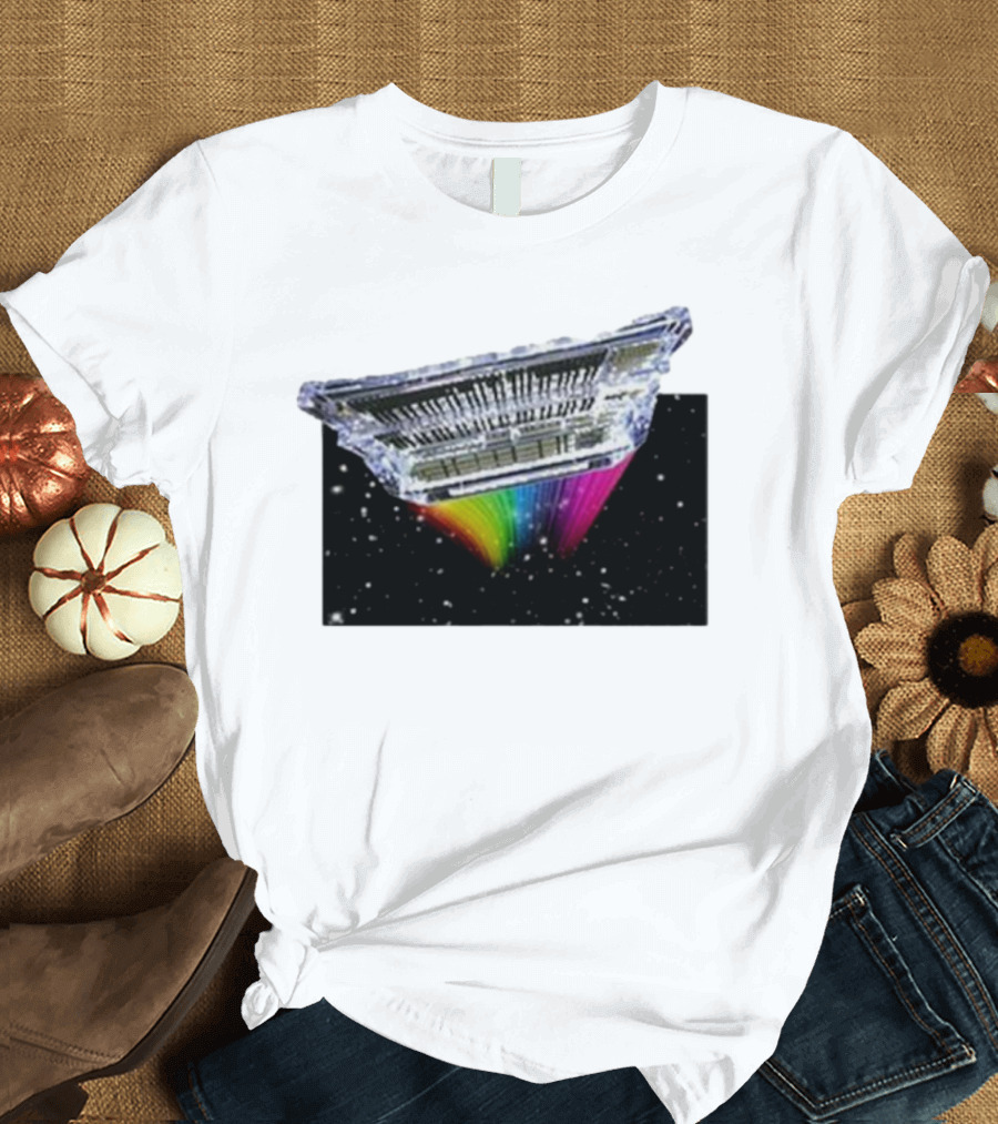 Daft Punk Glbtm Rainbow Prism Space Scene T-Shirt