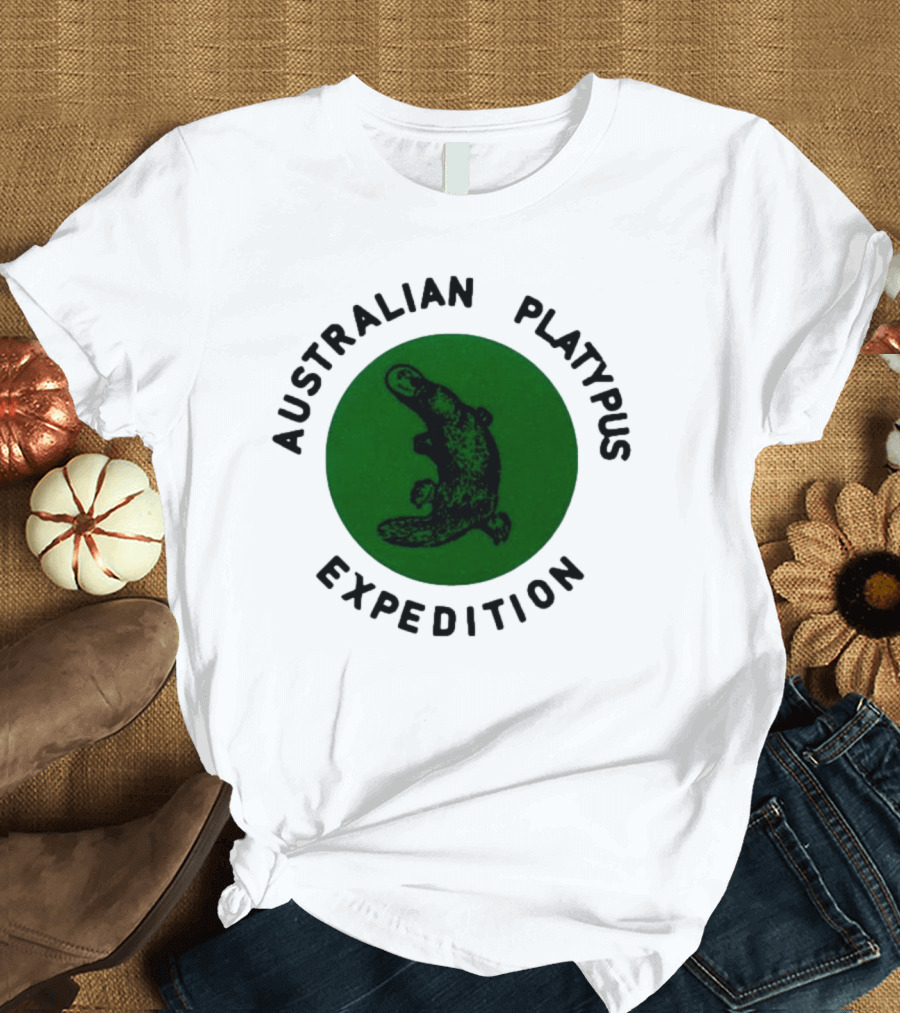 Australian Platypus Expedition Black Circle with Green Interior T-Shirt