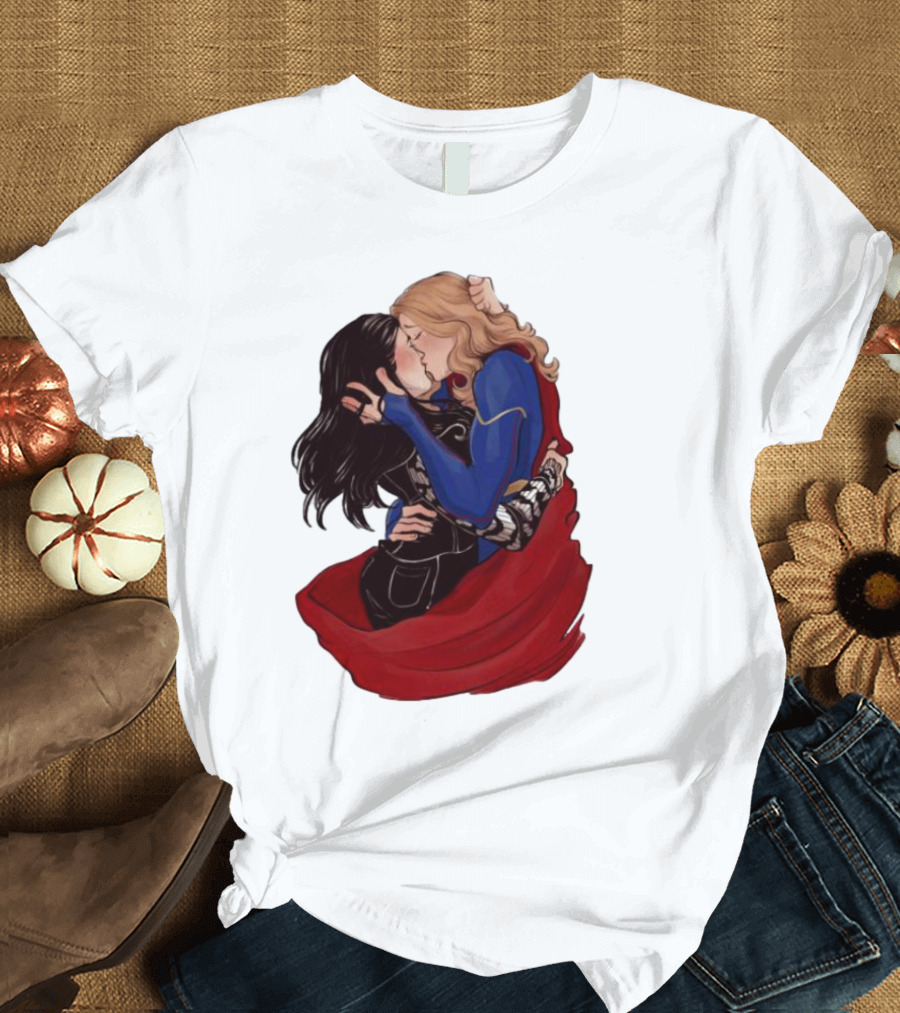 Supercorp Cry The Kissed Goddamnit Iconic Pairing Embrace Fanart T-Shirt