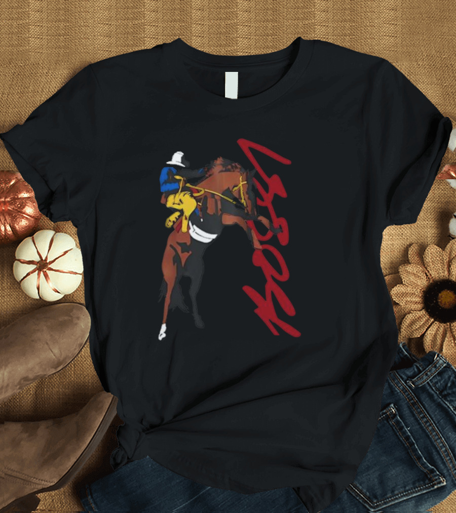 Bossi Cowboy Colorful Rodeo Horse Scene T-Shirt