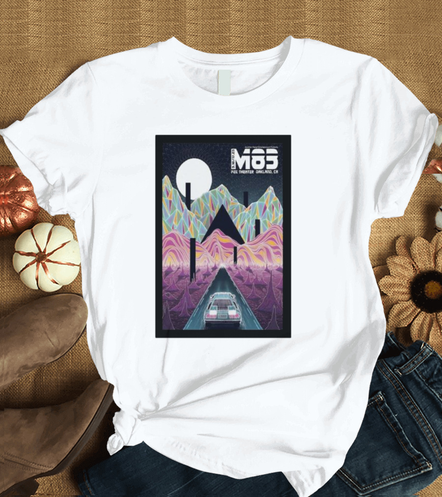 M83 May 16 and 17 Fox Theater Oakland CA Retro Futuristic Mountains and Car T-Shirt