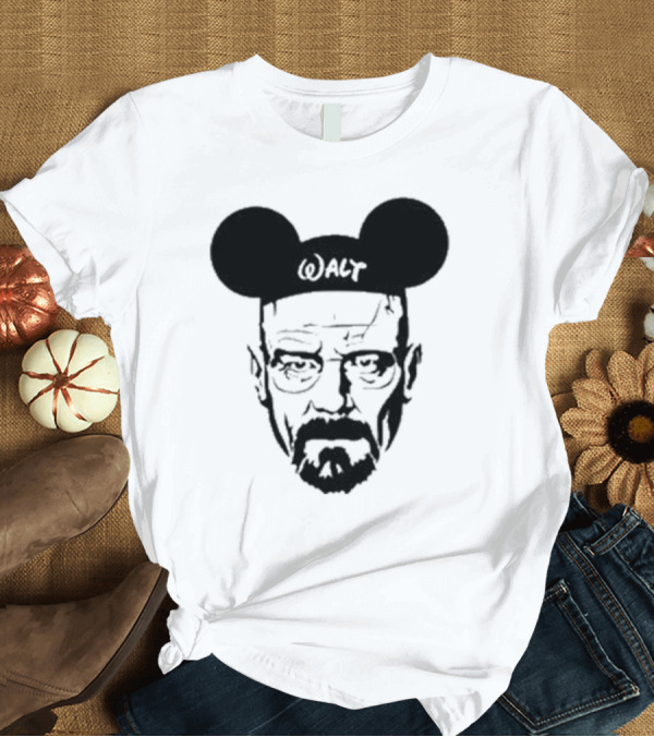 T-Shirt: Walt Heisenberg with Mickey Mouse Ears Vintage Mashup T-Shirt Walt Heisenberg with Mickey Mouse Ears Vintage Mashup T-Shirt