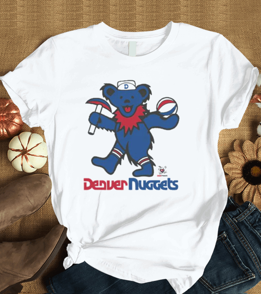 Denver Nuggets Grateful Dead Dancing Bear Basketball Axe T-Shirt