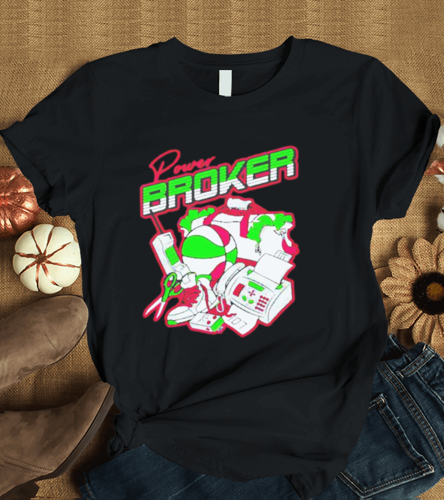 Power Broker Retro Tech and Sports Collage T-Shirt