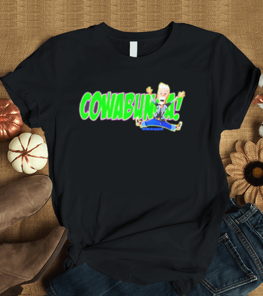 Rob Paulsen Cowabunga Cartoon Character Jumping Enthusiastically T-Shirt