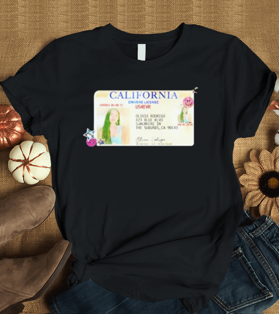 Pop Hive California Drivers License US4EVR Olivia Rodrigo Somewhere in the Suburbs T-Shirt