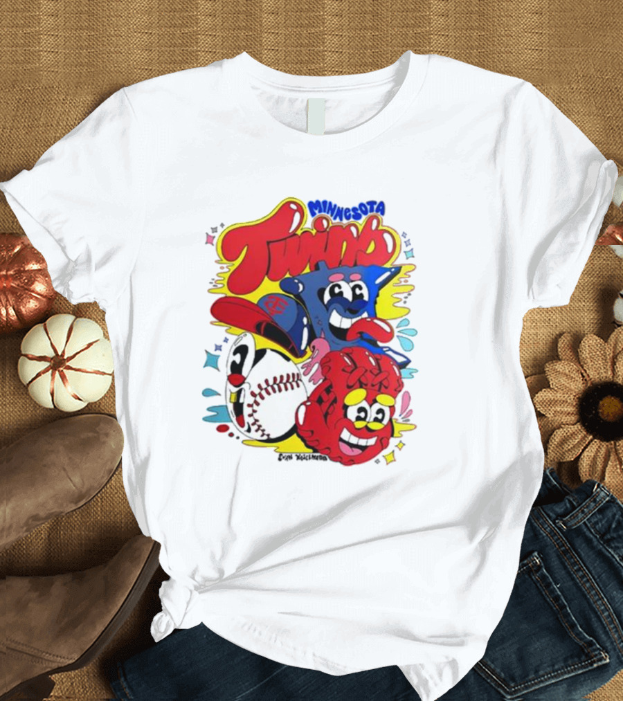Minnesota Twins Evan Weselmann Baseball Mascots T-Shirt