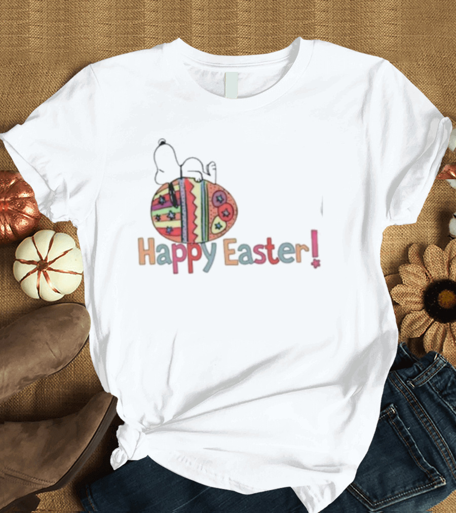 Snoopy Sleeping on Easter Egg Happy Easter T-Shirt