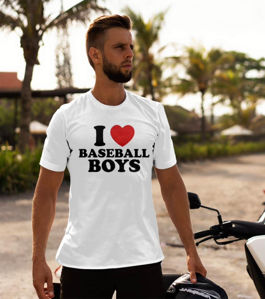 I Love Heart Baseball Boys T-Shirt
