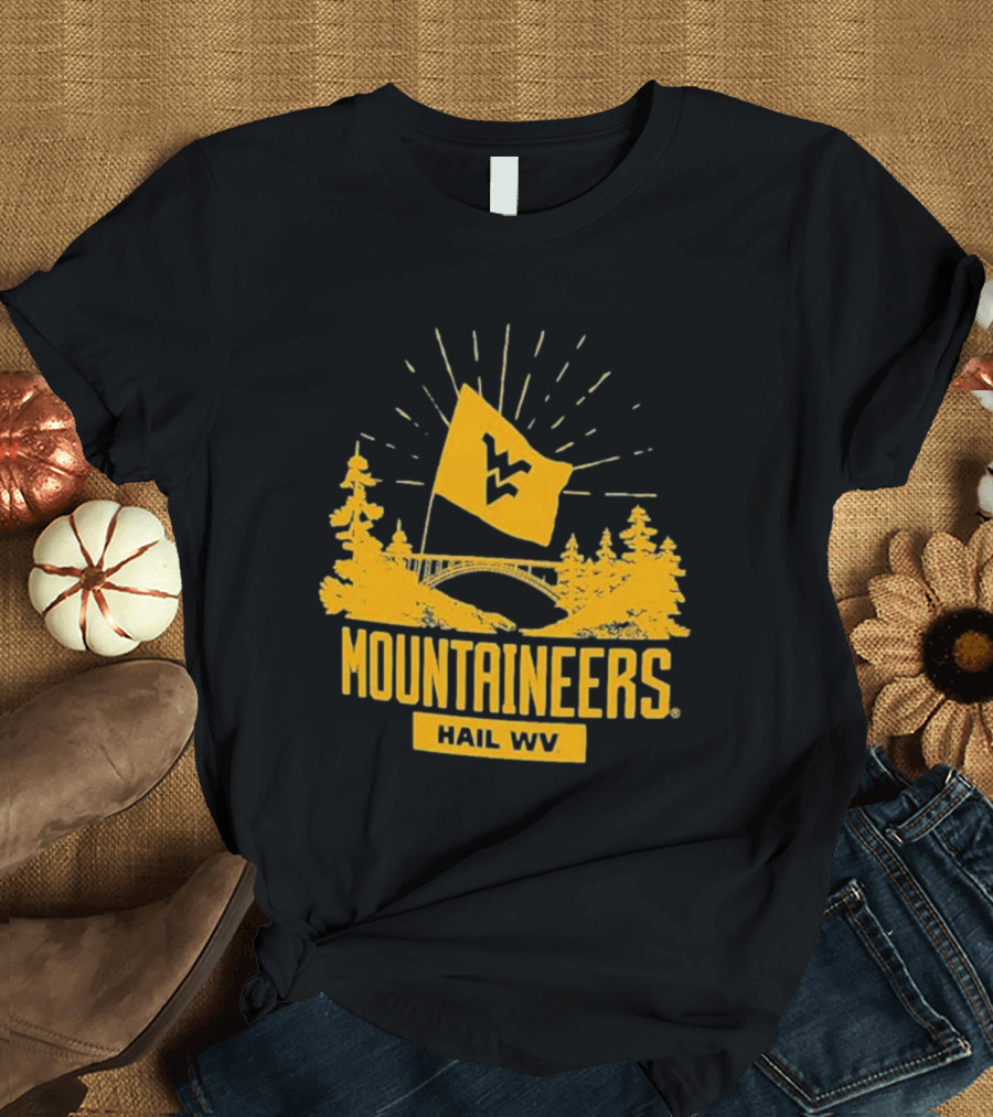 West Virginia Mountaineers Hail WV Logo Colosseum T-Shirt