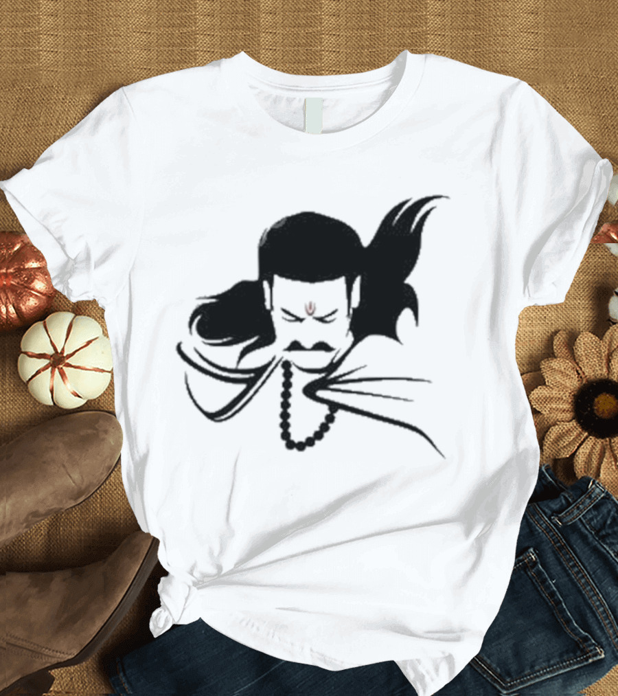 Prabhas The Lone Prince Adipurush Minimalist Silhouette with Red Tilak T-Shirt