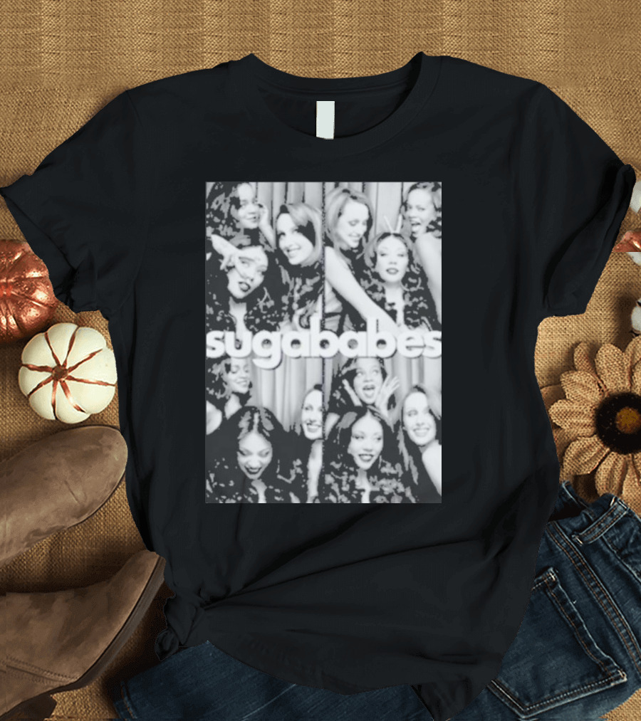 Sugababes Black and White Photobooth Group Pose T-Shirt