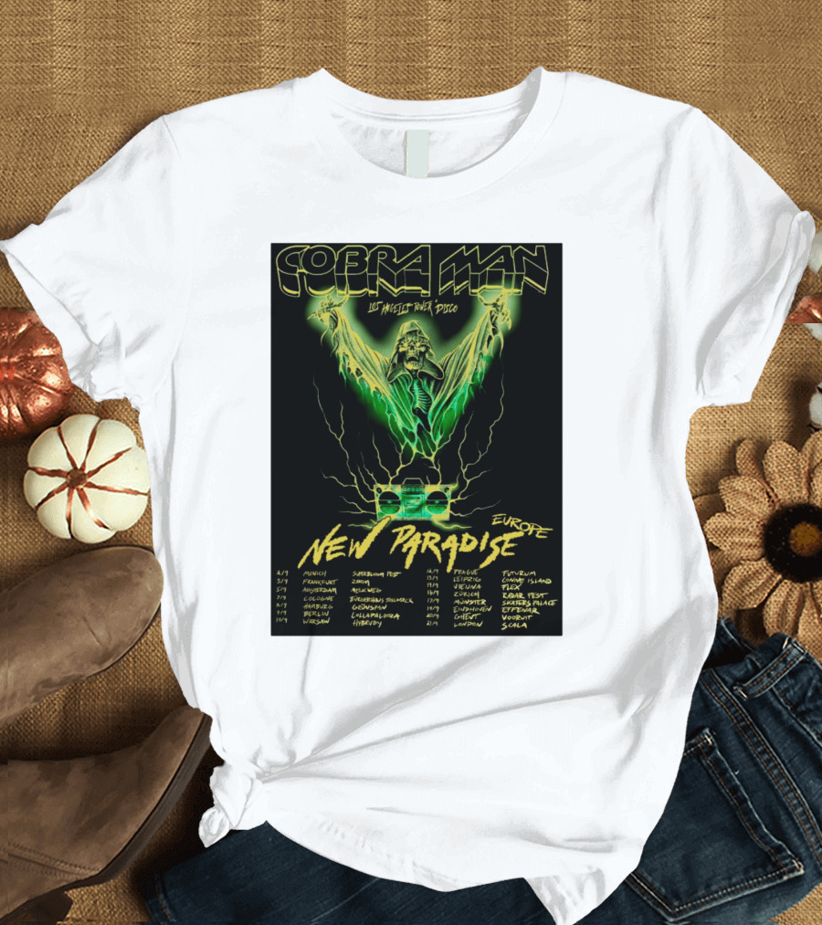 Cobra Man Los Angeles Power Disco New Paradise Europe Tour Dates T-Shirt
