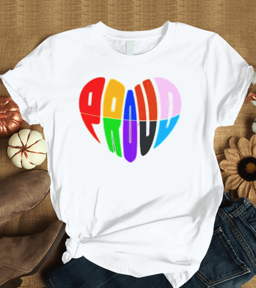 Proud Progress Heart Rainbow Colors T-Shirt
