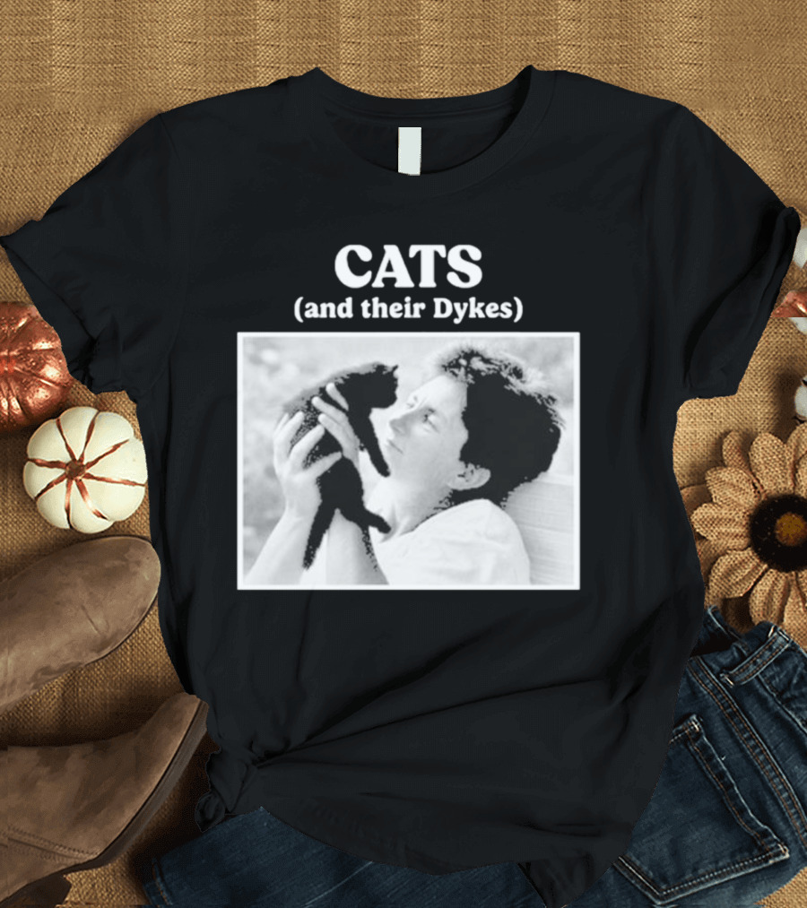 CATS And Their Dykes Black and White Image T-Shirt
