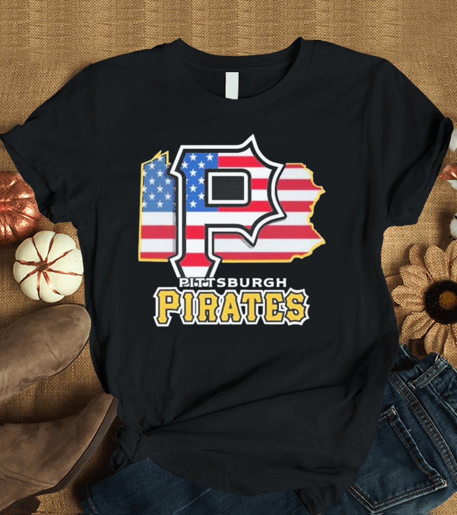 Pittsburgh Pirates American Flag Pennsylvania T-Shirt