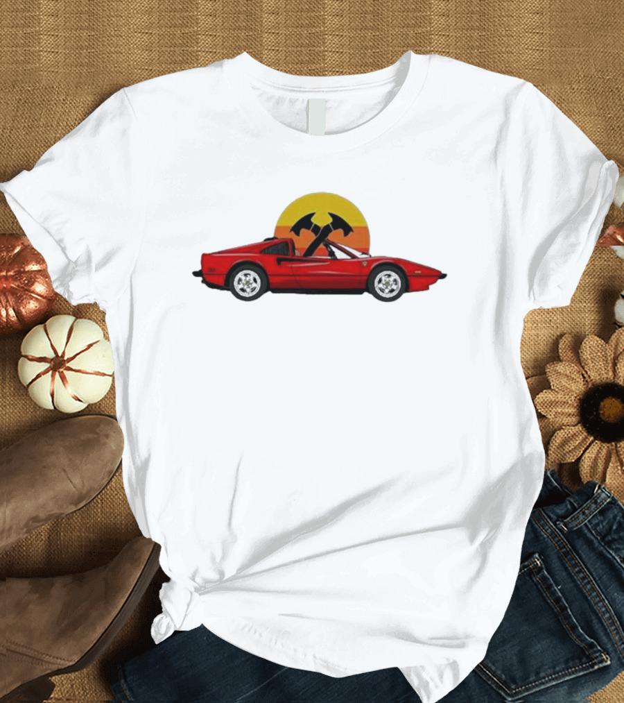 Product Vintage Ferrari 308 Retro Sunset Axes T-Shirt