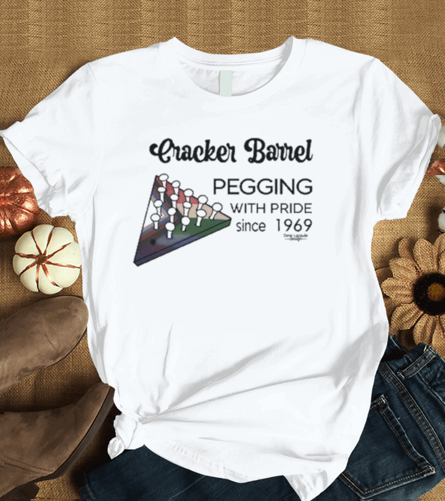 Cracker Barrel Pegging Pride Triangle Game Since 1969 T-Shirt
