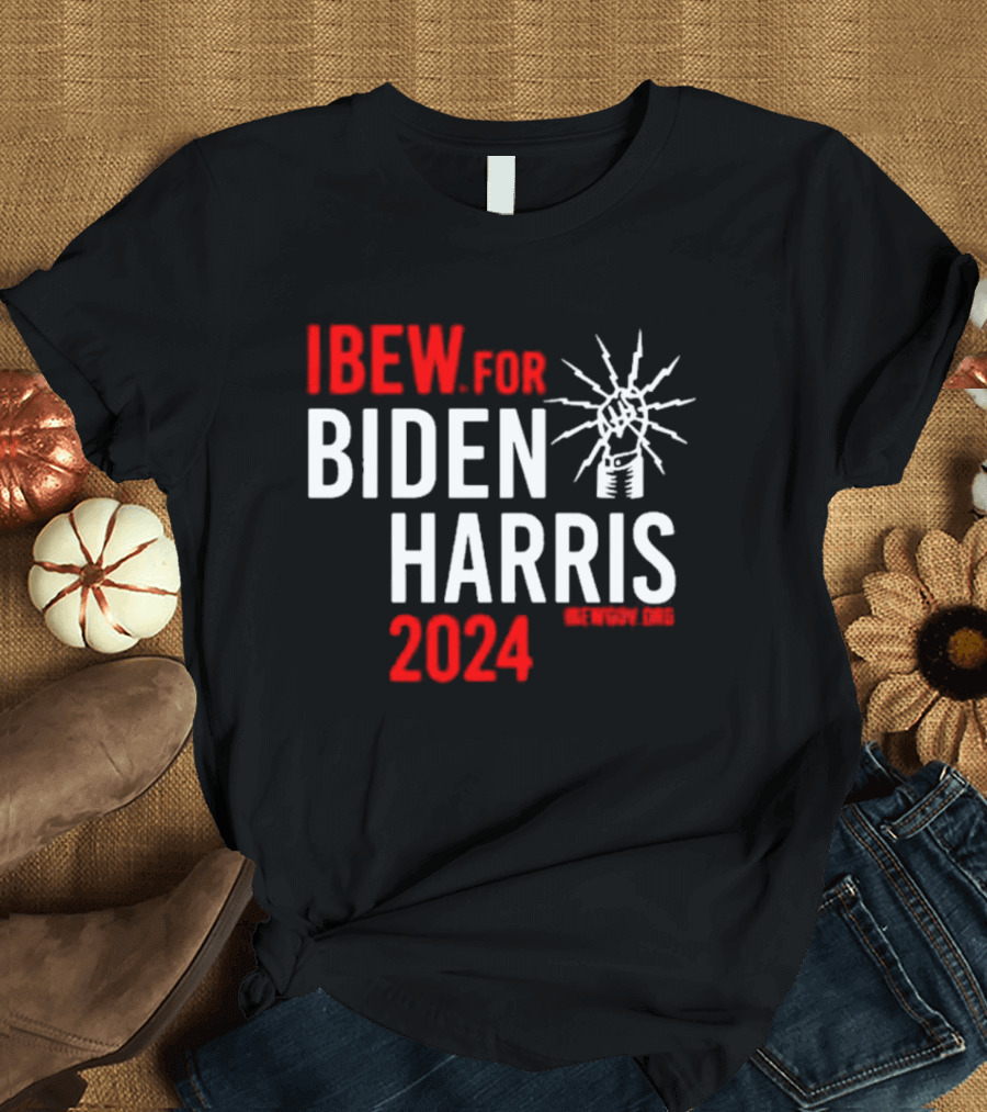 IBEW for Biden Harris 2024 AFL CIO Union Support T-Shirt