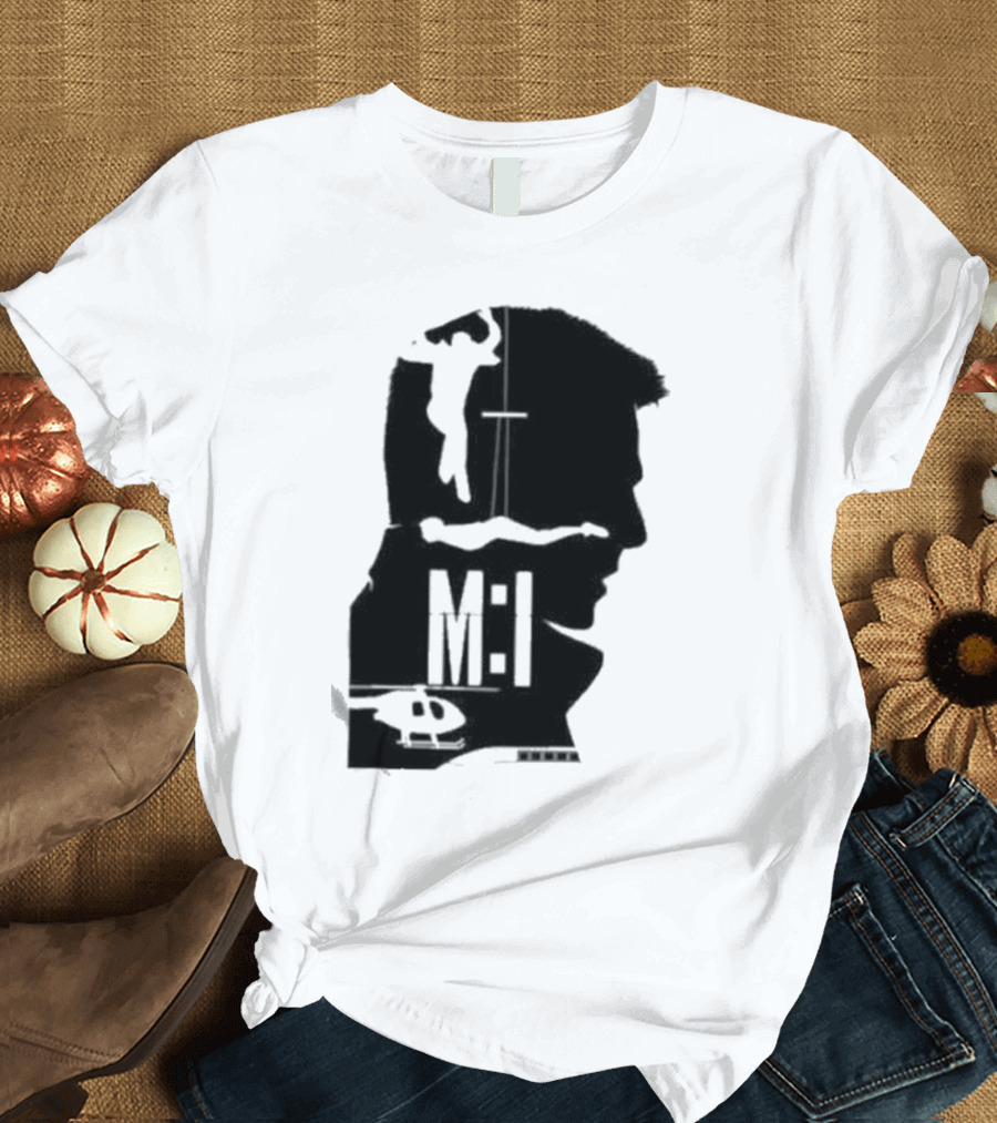 Mission Impossible Series MI Essential Silhouette and Helicopter Scene T-Shirt